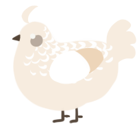 Anaemia, a cream chicken with a half-lace pattern