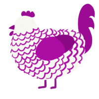 (unnamed), a white and plum chicken with a lace pattern