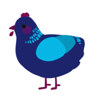 (unnamed), a navy and cerulean chicken with a neck-band pattern