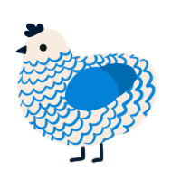 (unnamed), a cream and sapphire chicken with a lace pattern