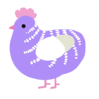 (unnamed), a lilac and white chicken with a half-bar pattern