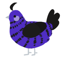(unnamed), a indigo and sable chicken with a bar pattern