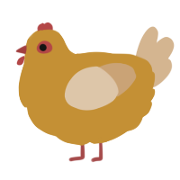 A gold and beige chicken