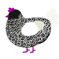 (unnamed), a sable and white chicken with a double-lace pattern