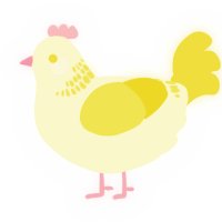 Halo, a cream and yellow chicken with a neck-band pattern