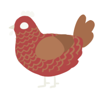 (unnamed), a red and brown chicken with a lace pattern
