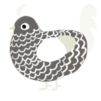 (unnamed), a grey and white chicken with a lace pattern
