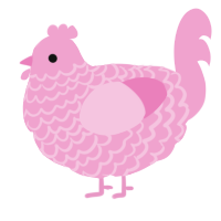 pink, a pink chicken with a lace pattern