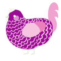 LaceyLou, a plum and pink chicken with a lace pattern