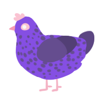(unnamed), a blurple and overcast chicken with a speckle pattern
