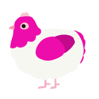 (unnamed), a white and fuchsia chicken with a head pattern