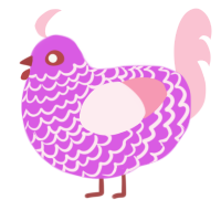A orchid and rose chicken with a lace pattern