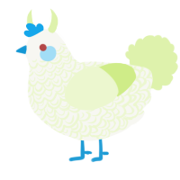 A white and apple chicken with a double-lace pattern
