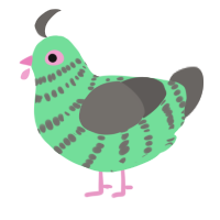 Reverse Miku2, a spring and grey chicken with a bar pattern