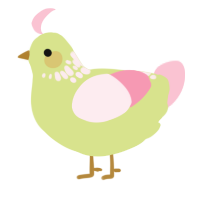 lilypad, a lemon and rose chicken with a neck-speckle pattern