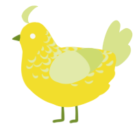 lemon, a yellow and lemon chicken with a half-lace pattern