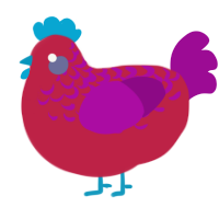 (unnamed), a crimson and plum chicken with a half-lace pattern