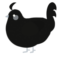 (unnamed), a black chicken with a speckle pattern
