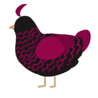 Texas Toast, a sable and maroon chicken with a lace pattern