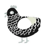 (unnamed), a sable and white chicken with a lace pattern