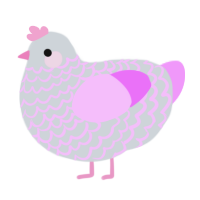 (unnamed), a mist and lavender chicken with a lace pattern
