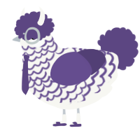 Dyed Taro, a white and overcast chicken with a lace pattern