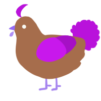 A brown and amethyst chicken