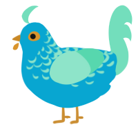 (unnamed), a cerulean and mint chicken with a half-lace pattern