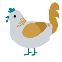 A mist and gold chicken with a neck-band pattern
