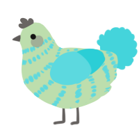 (unnamed), a gluppy and aqua chicken with a bar pattern