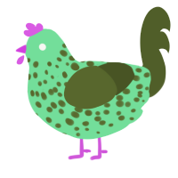 (unnamed), a spring and olive chicken with a speckle pattern
