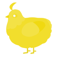 yellow xxx, a yellow chicken with a head pattern