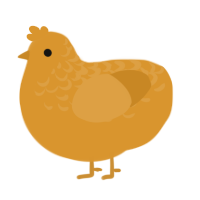 A orange chicken with a half-lace pattern