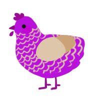 A amethyst and beige chicken with a lace pattern