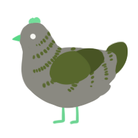 snaek, a ash and olive chicken with a half-bar pattern