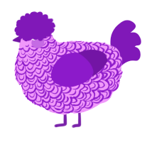 A lavender and violet chicken with a double-lace pattern