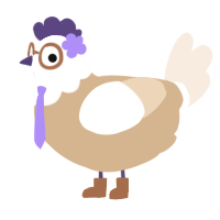 Gloria, a beige and cream chicken with a head pattern