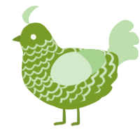 Broccolini, a chartreuse and gluppy chicken with a lace pattern
