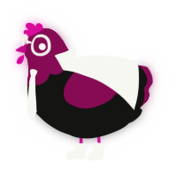 DOCTOR evil salad, a black and wine chicken with a head pattern