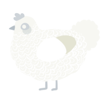 Mochi, a white chicken with a double-lace pattern