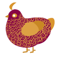 (unnamed), a maroon and orange chicken with a double-lace pattern