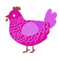 (unnamed), a fuchsia and orchid chicken with a lace pattern