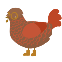 Pumpkin Spice, a brown and vermilion chicken with a lace pattern