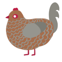 Karellen, a brown and ash chicken with a lace pattern