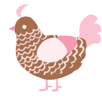 A brown and rose chicken with a lace pattern