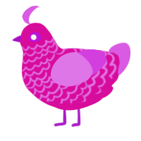 A fuchsia and orchid chicken with a lace pattern