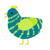 (unnamed), a sea and lime chicken with a bar pattern