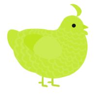 A lime chicken with a lace pattern