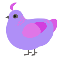 Flower, a lilac and orchid chicken with a neck-band pattern