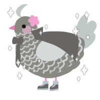 A ash and silver chicken with a lace pattern